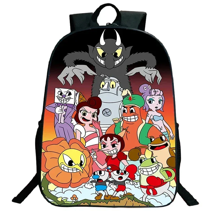 sacs de voyage, sacs d'école souples, sac à dos pour ordinateur portable, grande capacité, sac à dos imprimé cuphead pour garçons et filles, sac d'école cosplay pour étudiants