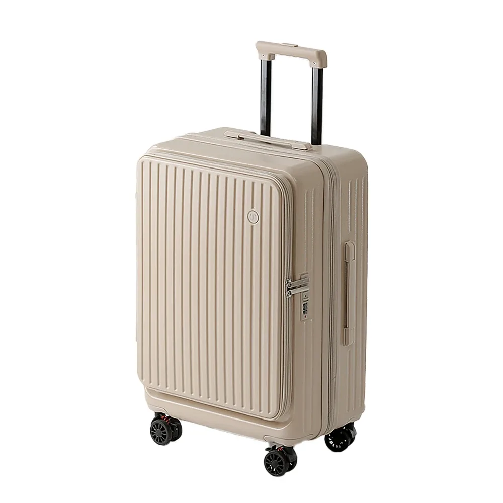 valise extensible multifonctionnelle à ouverture frontale avec porte-gobelet, bagage de grande capacité 360 ° roues amortissantes 20' 24' 28'