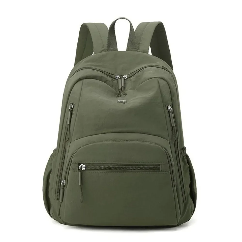 sac à dos scolaire en nylon grande capacité, imperméable, durable, léger, couleur unie, pour ordinateur portable, randonnée