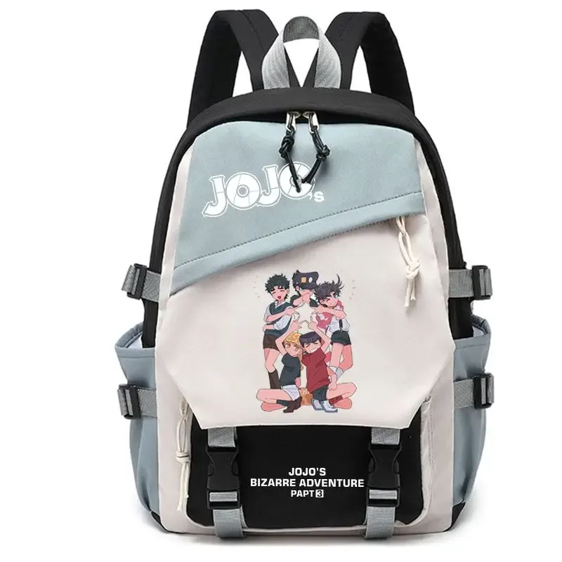 kujō jōtarō anime jojo's bizarre adventure sac à dos étudiant sac d'école toile adolescents sac à dos de voyage en plein air cadeau de mode