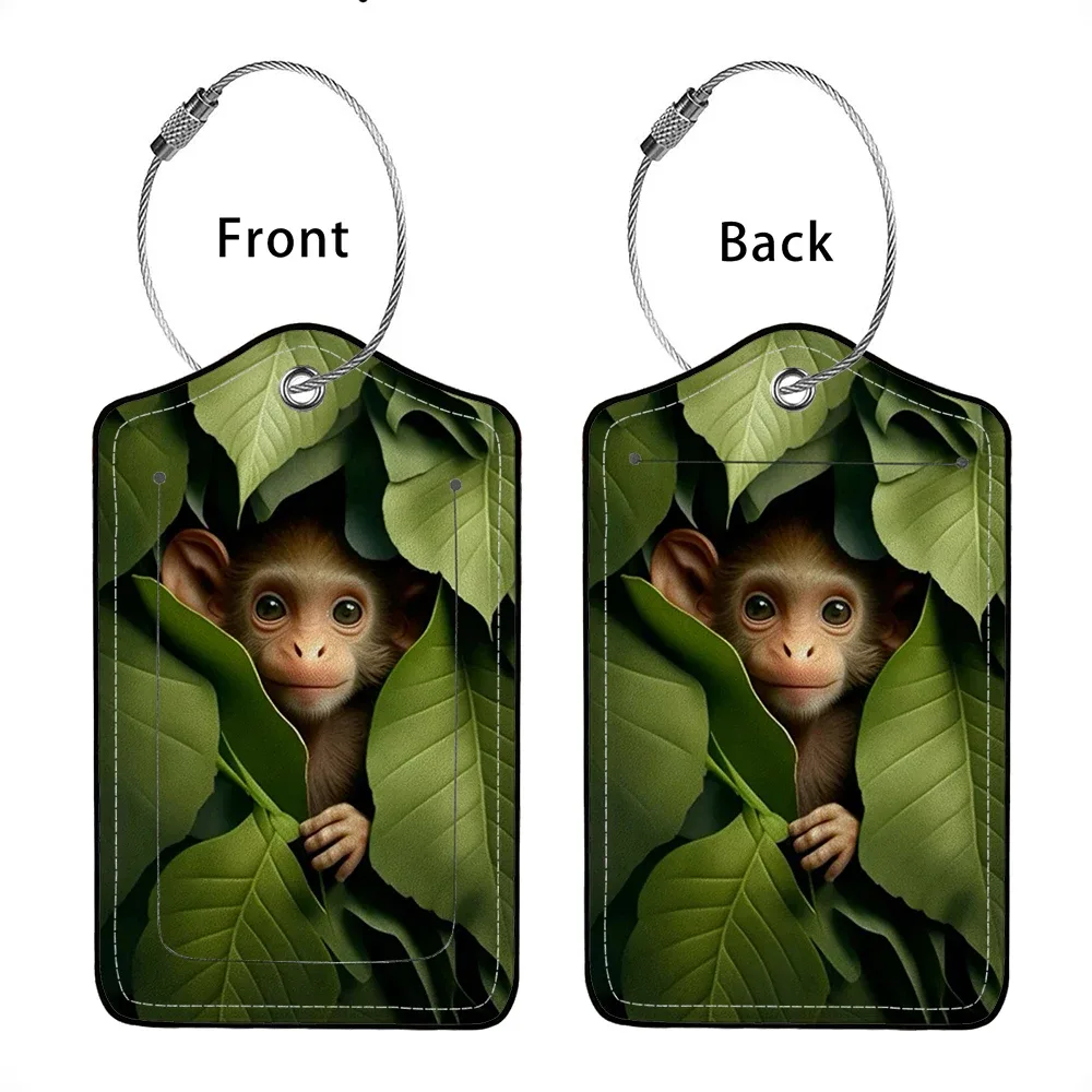 hot sale cute animals leather business luggage tag suitcase address label luggage boarding case label name id address clip