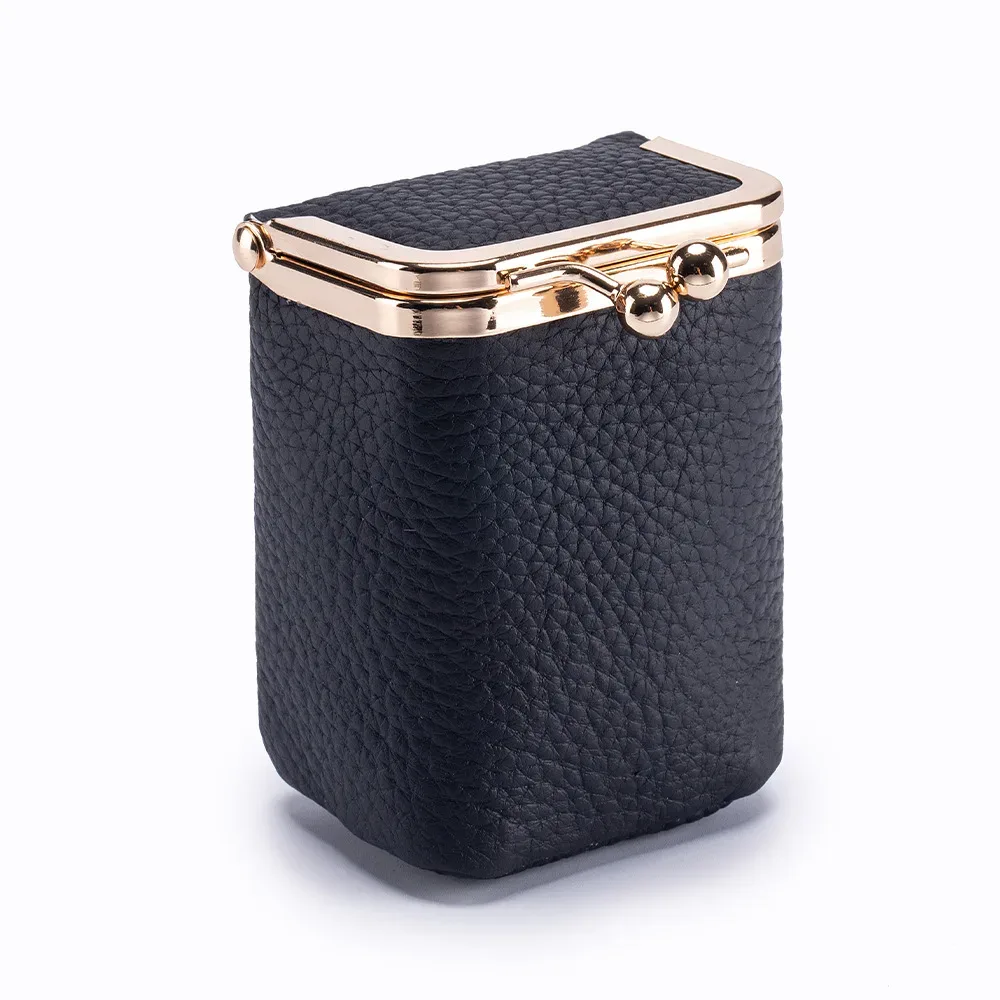 nouveaux portefeuilles en cuir véritable, porte-monnaie de marque kiss lock, petit sac d'argent en cuir de vache souple, pochette de maquillage mignonne, étui organisateur de rouge à lèvres