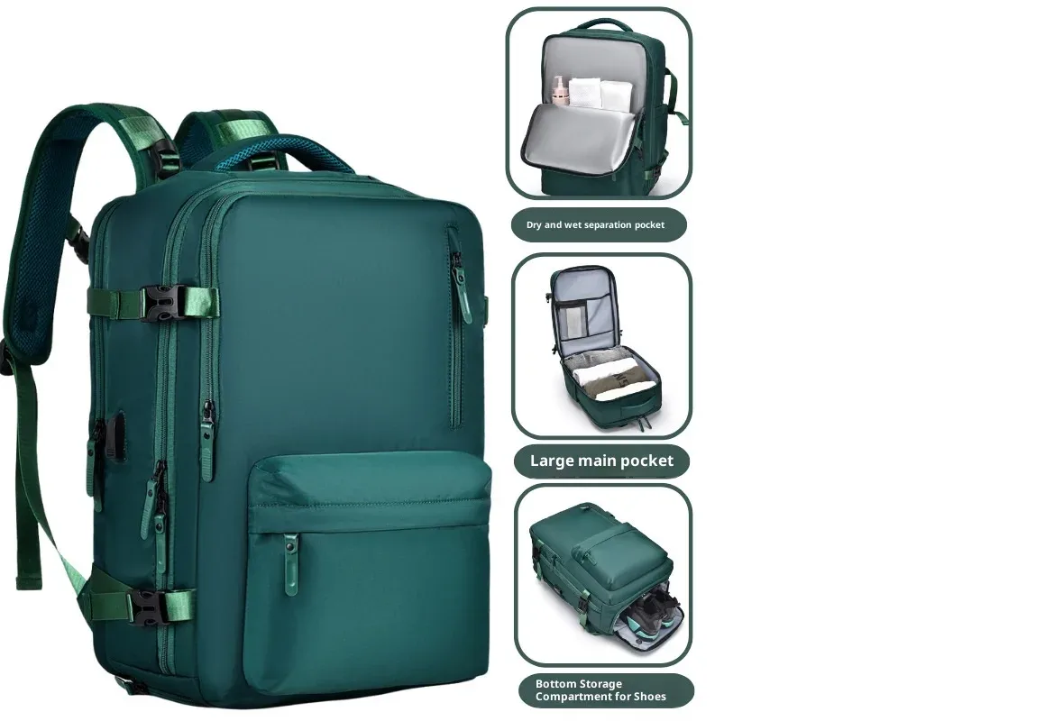 sac à dos de voyage pour ordinateur portable pour hommes et femmes, sac à dos de transport extensible approuvé par avion, sac à dos léger et étanche de 15,6 pouces