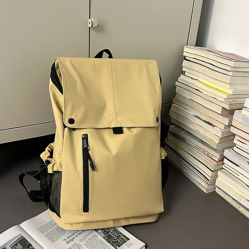 sac à dos en cuir imperméable pour hommes et femmes, orange, vert, noir, kaki, voyage en plein air, pochette d'ordinateur d'affaires, sac d'école de grande capacité