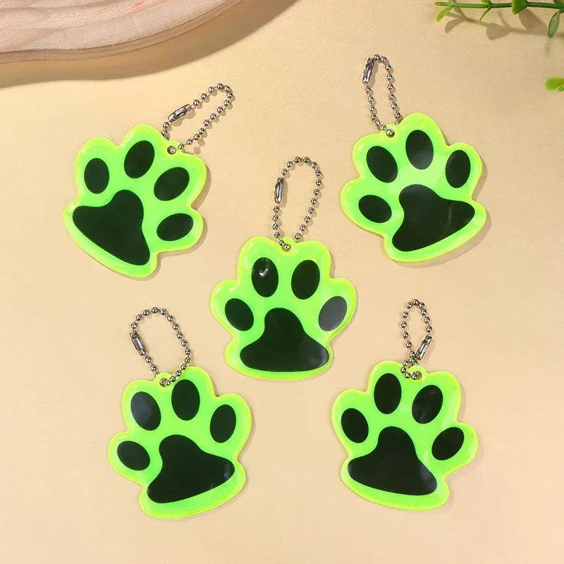 porte-clés réfléchissant patte, 10 pièces, sécurité nocturne en plein air, enfants, animaux de compagnie, sac à dos réfléchissant double face, accessoires pendentif