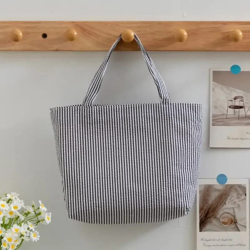 1 pcs sac fourre-tout à motif rayé tendance, sac à bandoulière matelassé polyvalent, sac de shopping de grande capacité