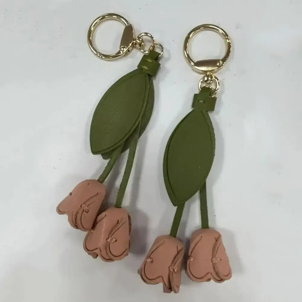 Pendentif de sac Tulipe Douce, style coréen Dopamine, décoration de sac à dos fraîche, accessoires assortis au sac, breloques de sac, cordon floral pour femme