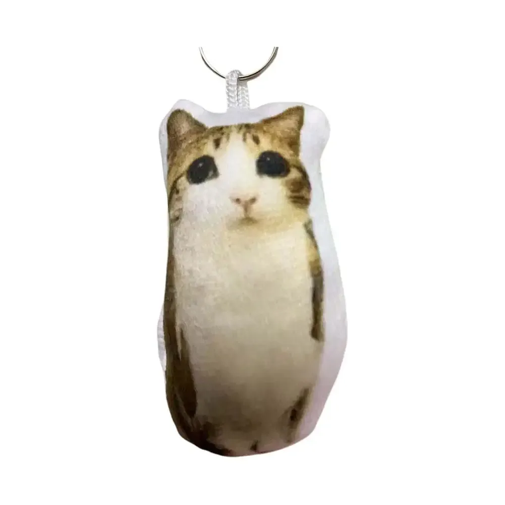 porte-clés en peluche chat mignon avec son, jouet en peluche doux, pendentif amusant pour sac à dos, cadeau pour les amis