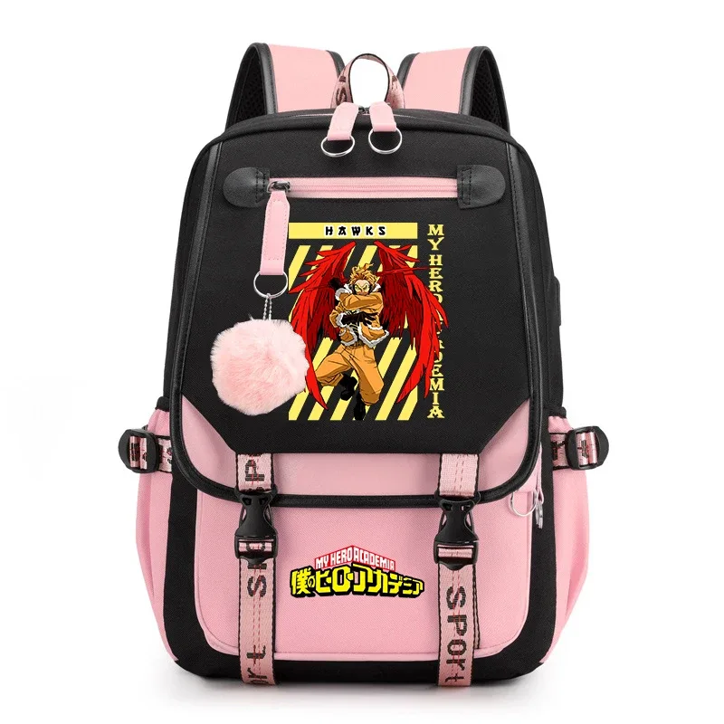sac à dos d'étudiant imprimé my hero academia, léger et décontracté, pour filles, pour l'école et les voyages