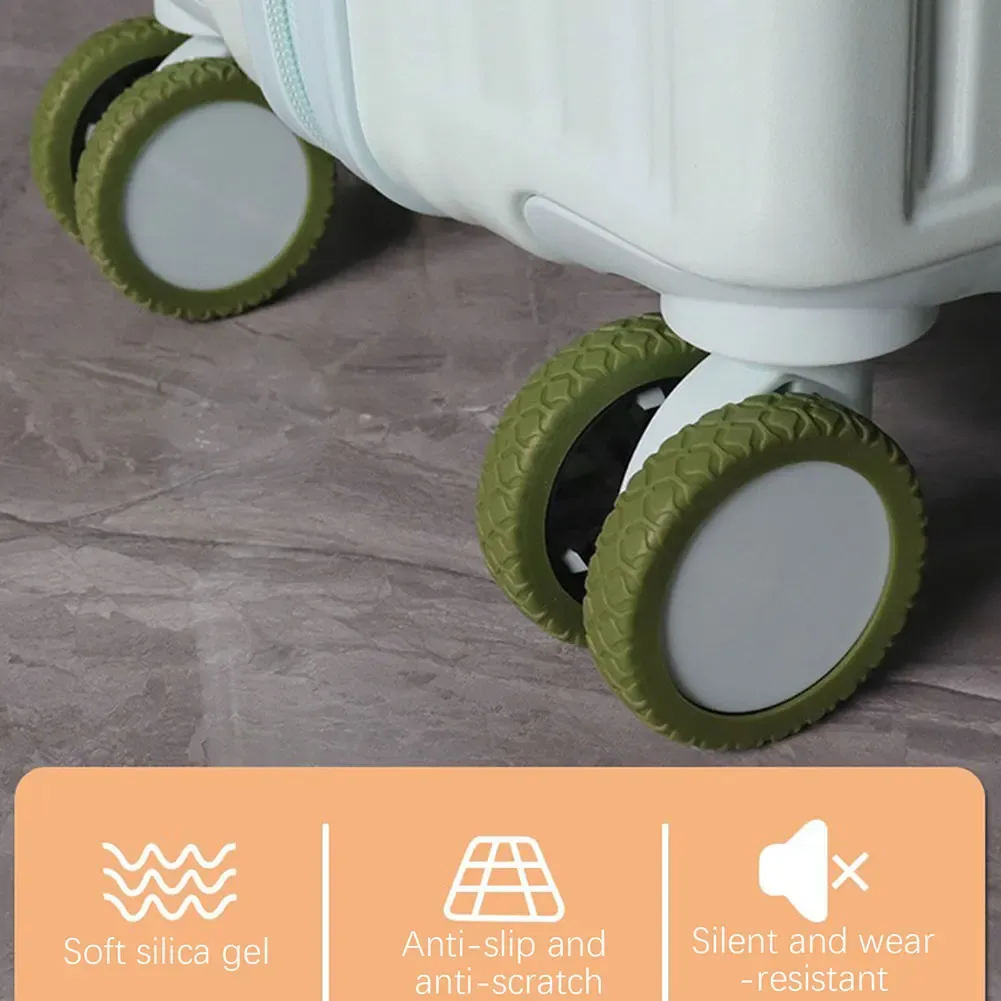 protecteur de roues de bagages, petites pièces, housse de protection en silicone résistante à l'usure pour la plupart des roues spinners