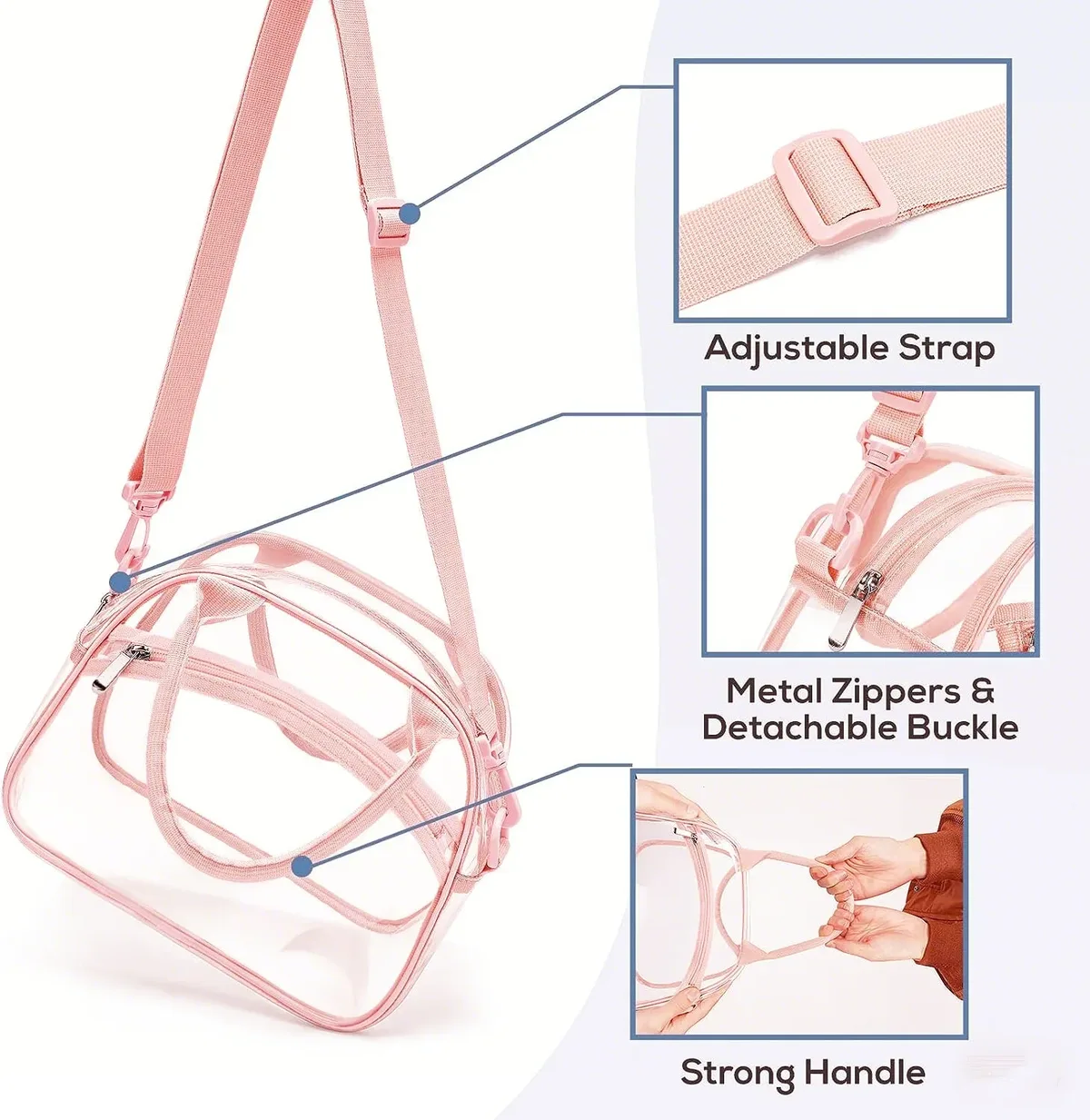 sac à bandoulière transparent en pvc pour femmes, sacs à bandoulière imperméables, sac de gelée, sac de maquillage de plage d'été, sac à main de voyage, pochette pour téléphone