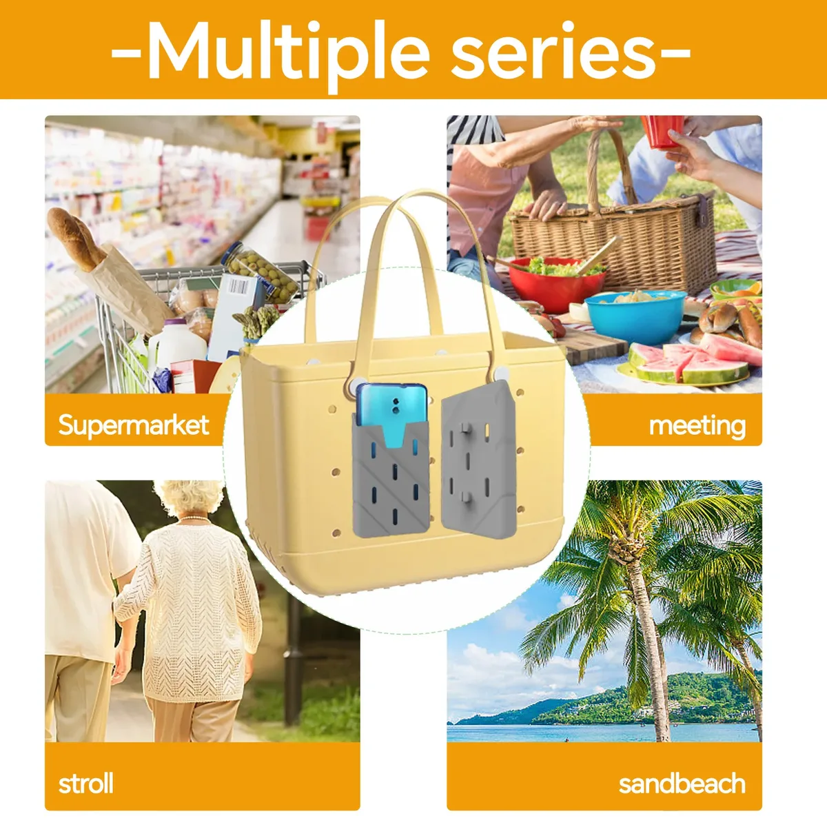 eva portable silicone support de téléphone mallette de rangement sac accessoires support pour sac de plage muti couleur charmes décorations bricolage