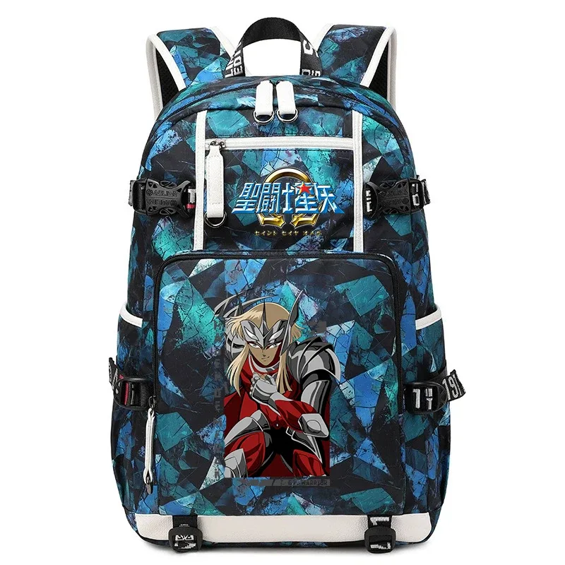 sac à dos imprimé saint seiya pour étudiants, sac à dos d'école de grande capacité pour adolescents, garçons et filles