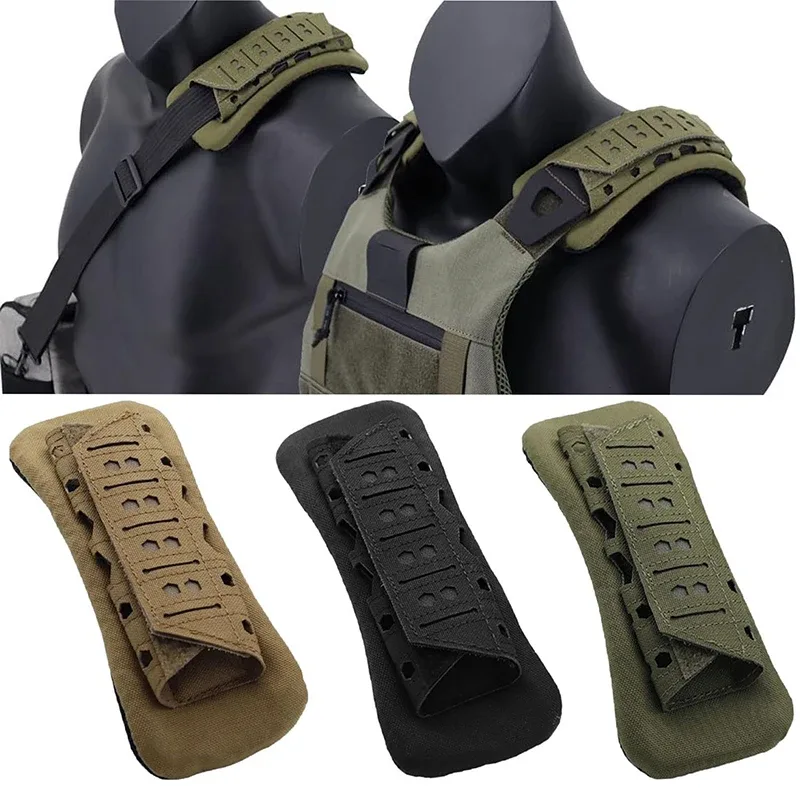 épaulière tactique respirante, sangle antidérapante d'absorption des chocs pour sac à dos en nylon découpé au laser pour l'extérieur, 1 pièce