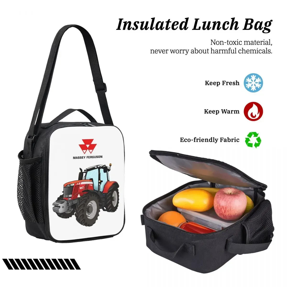 sac à dos pour étudiant massey ferguson tractor red tractor, sac d'école, sac à bandoulière pour ordinateur portable, sac à déjeuner isotherme 3ps, trousse à crayons