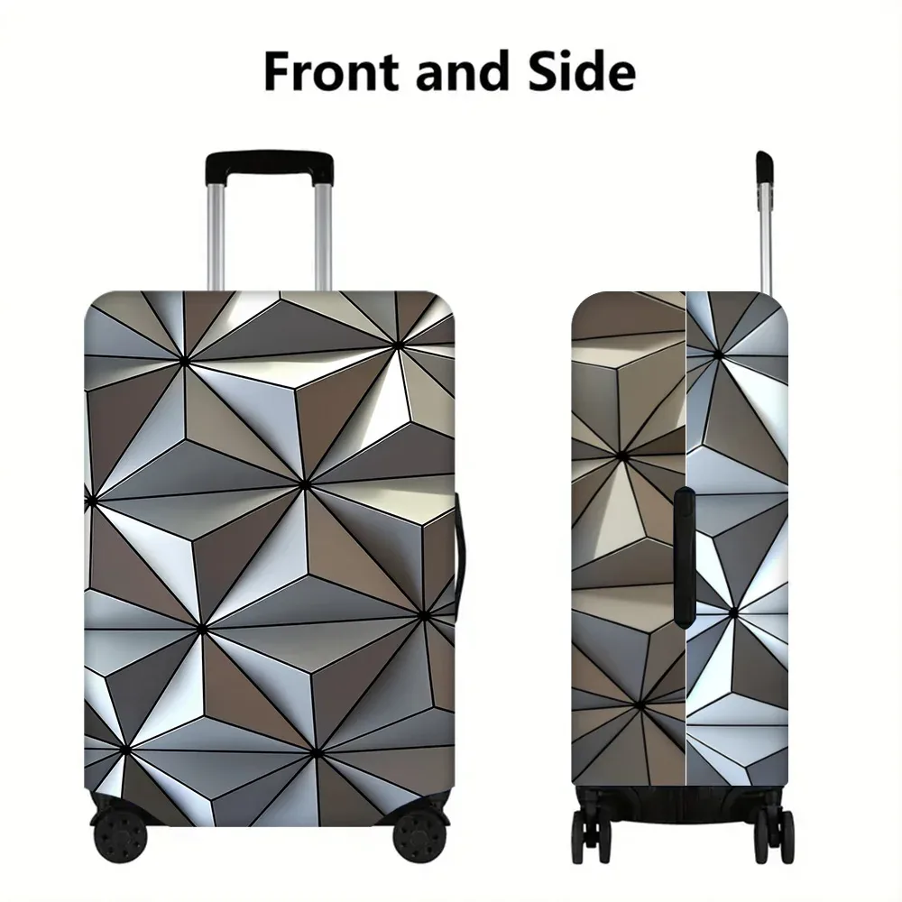 1 housse de bagage à motif géométrique pour bagages de 18 à 32 pouces ; accessoires de voyage anti-poussière et élastiques pour protéger efficacement y