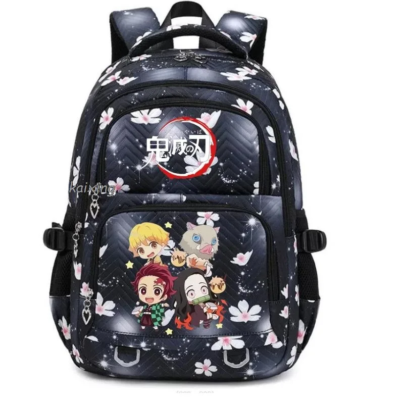 sac à dos décontracté imprimé demon slayer nezuko kamado, tendance, pour étudiants (collège, lycée), garçons, filles, sac de voyage pour ordinateur portable, pour femmes, idéal pour l'extérieur