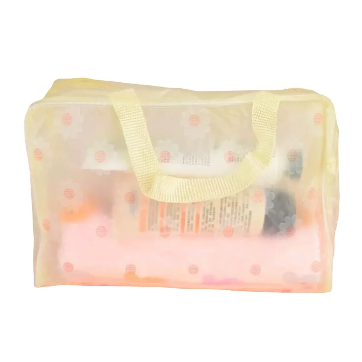 sac de maquillage transparent étanche en pvc, avec fermeture éclair et poignée, pour voyage, salle de bain, rangement, organisateur de cosmétiques