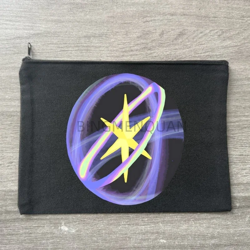 sac de maquillage tendance katseye, sac de rangement de voyage, toile imprimée, lettre zéro, portefeuille, petit rangement pour les objets, vacances