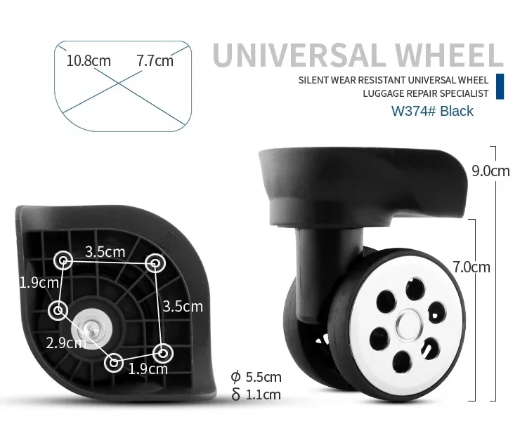 accessoires de roulettes de valise, roue universelle de réparation pour valise trolley polo, roue de valise en cuir