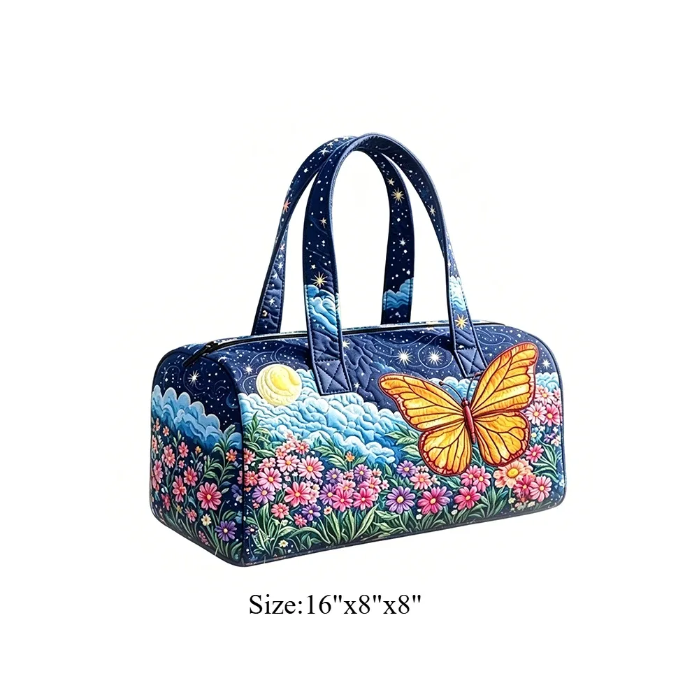 sac de voyage matelassé à imprimé floral vache, sac de week-end léger, bagage à main pour la gym, les sports et les escapades
