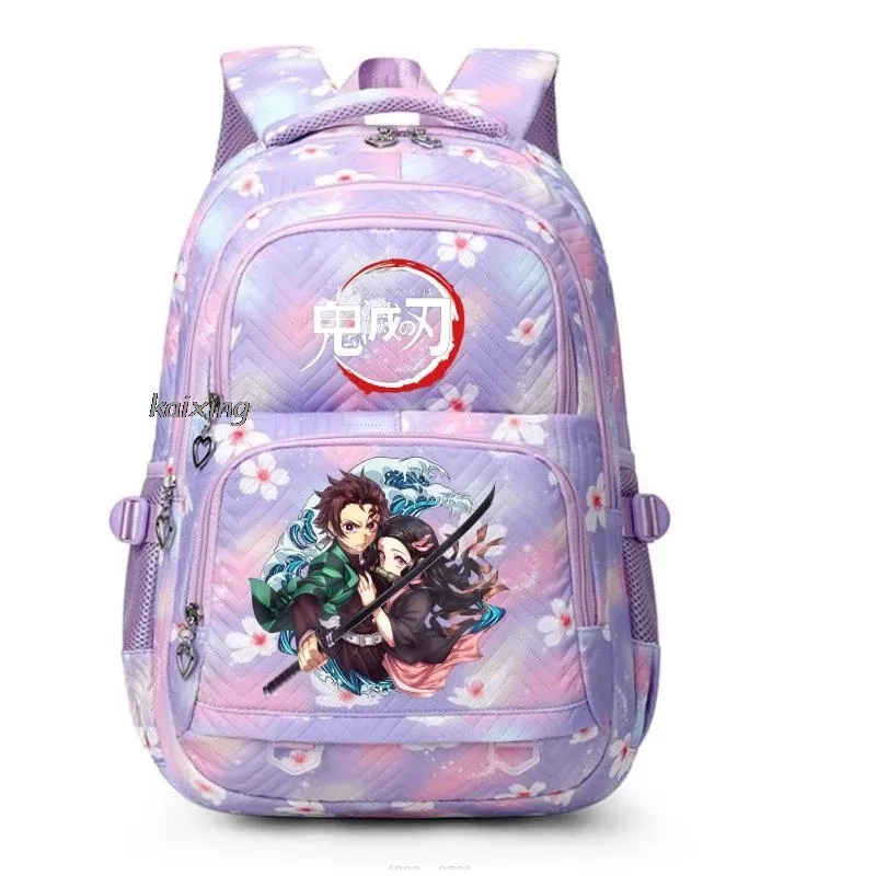 sac à dos décontracté imprimé demon slayer nezuko kamado, tendance, pour étudiants (collège, lycée), garçons, filles, sac de voyage pour ordinateur portable, pour femmes, idéal pour l'extérieur