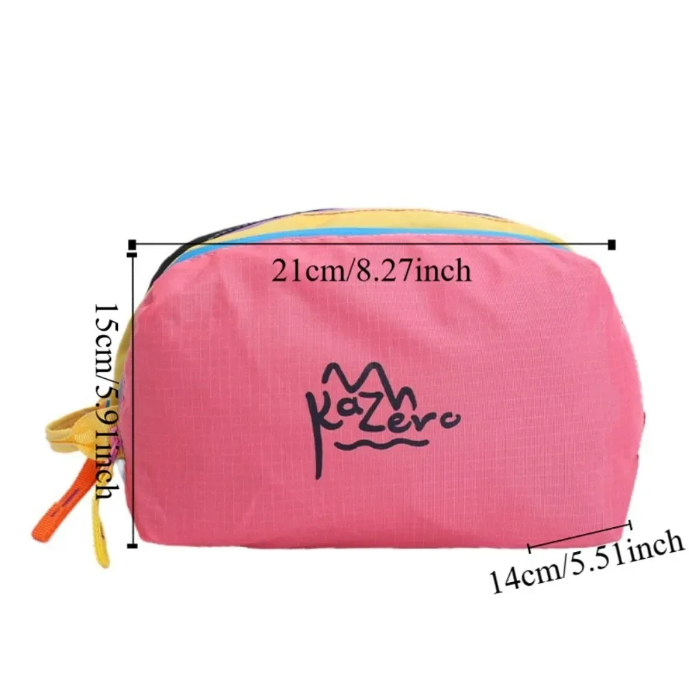 adorable trousse de maquillage multifonctionnelle dopamine, porte-monnaie, trousse de toilette en nylon à fermeture éclair, sac de voyage multi-poches imperméable