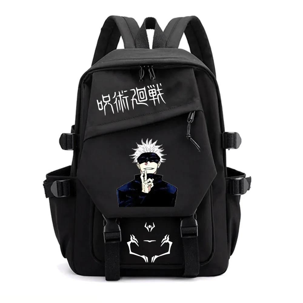 sac à dos d'école anime jujutsu kaisen pour garçon et fille, léger, avec fermoir, pour voyage et études, sac à dos double épaule pour ordinateur portable