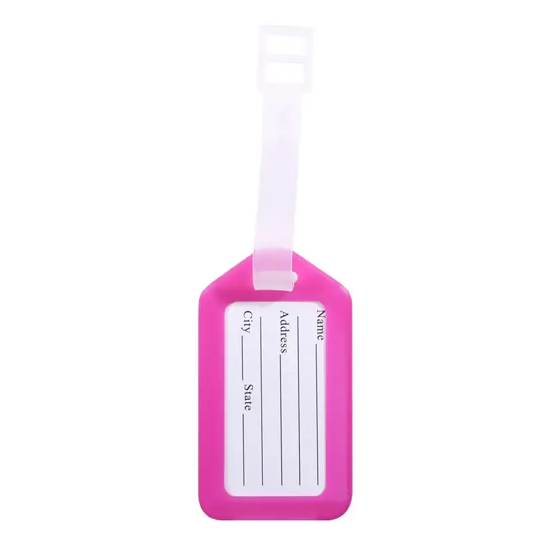 1-10 étiquettes de bagage en plastique pour voyage, accessoire de voyage pour femmes et hommes, porte-nom et adresse pour valise, étiquette de sac