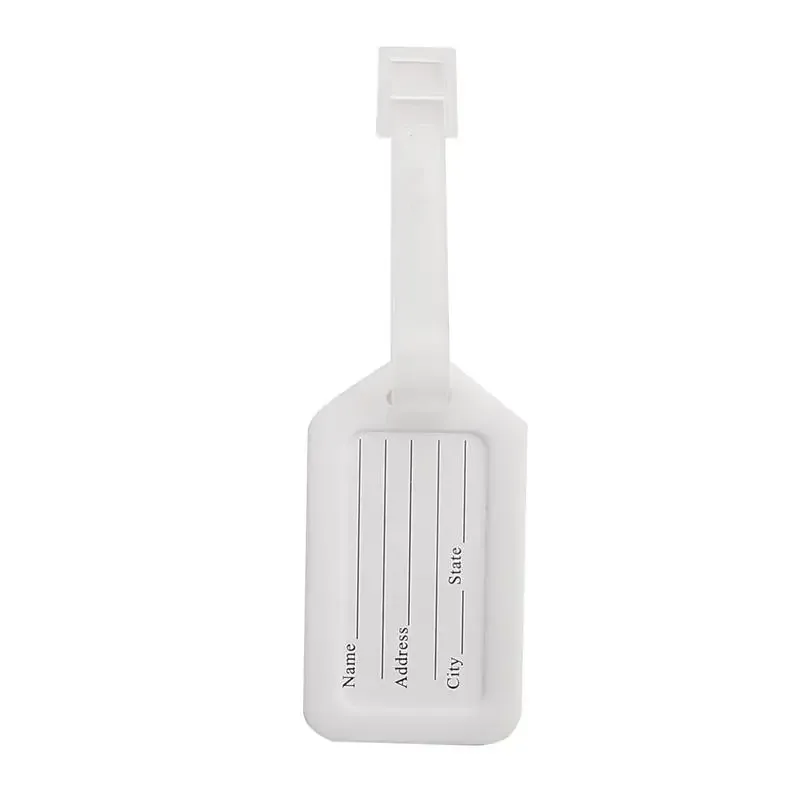 1-10 étiquettes de bagage en plastique pour voyage, accessoire de voyage pour femmes et hommes, porte-nom et adresse pour valise, étiquette de sac