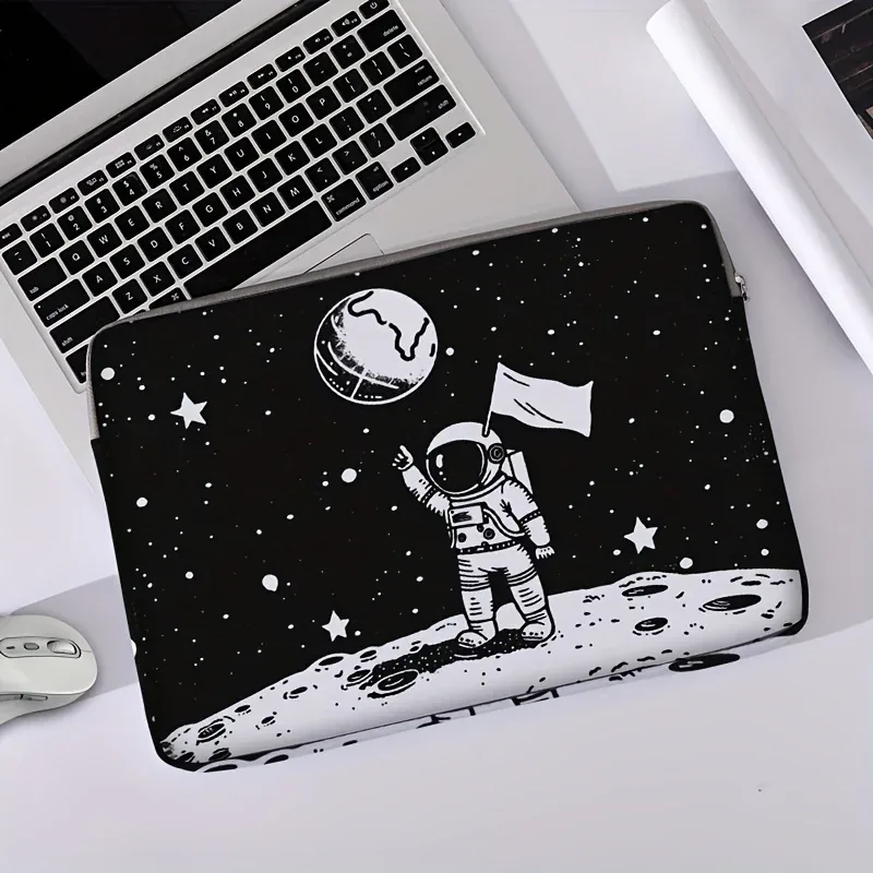 ensemble une pièce, deux styles, sac et porte-documents pour ordinateur portable à motifs d'astronautes, adapté aux ordinateurs portables de 14 pouces