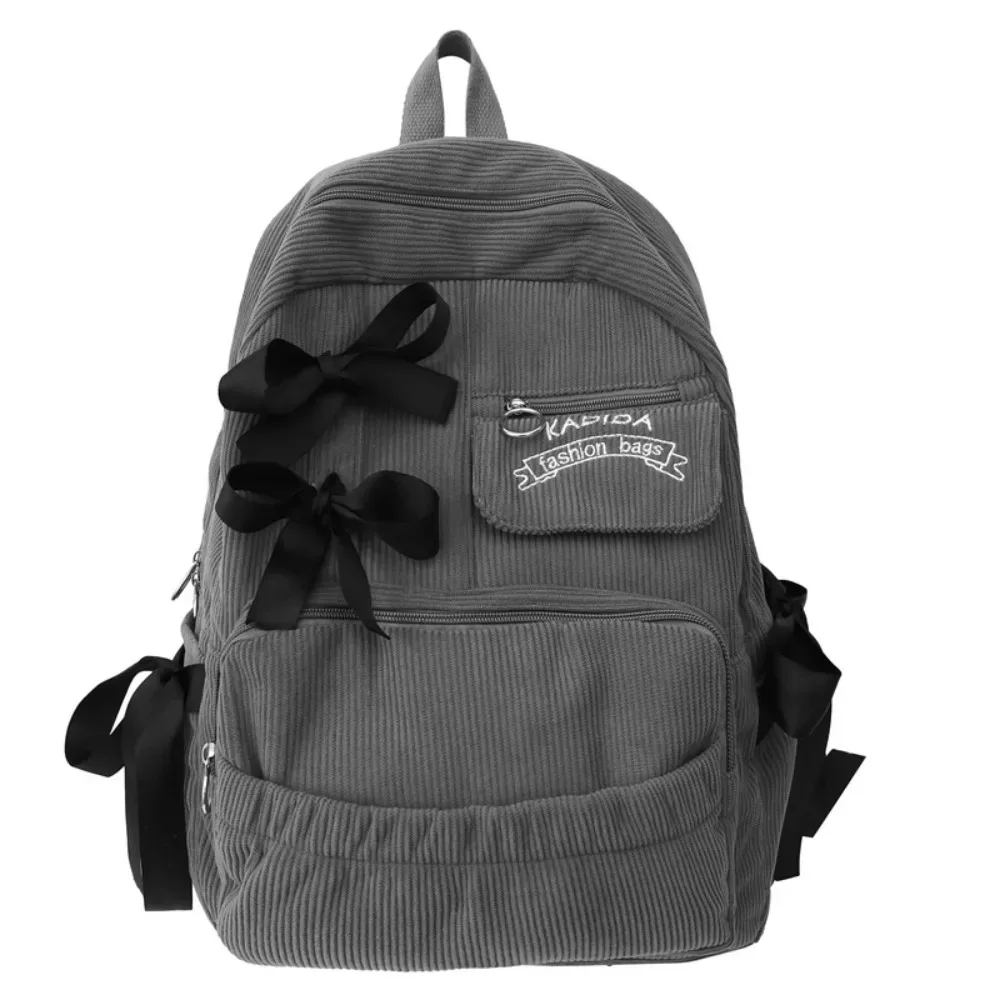 sac à dos d'étudiant à nœud papillon mignon, sac à dos d'école plissé de grande capacité, sac à dos à nœuds réglables
