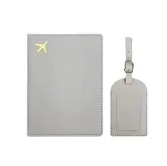ensemble de porte-passeport de voyage avec nom personnalisé, étiquette de bagage en cuir gravée, vente en gros, pendentif d'étiquette de valise, couverture de passeport de luxe, cadeau