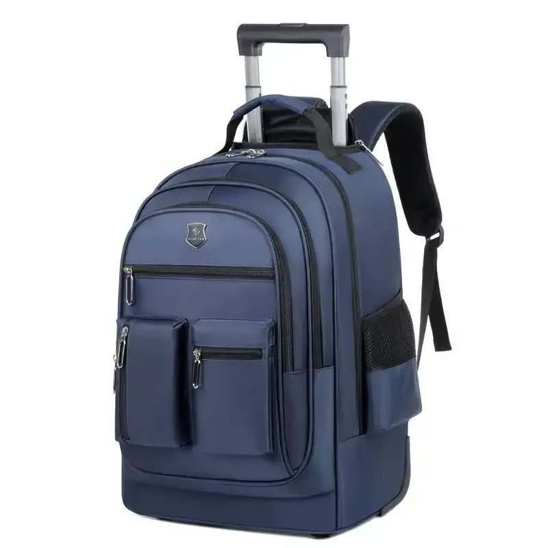 sac à dos de voyage à roulettes de grande capacité, tige de traction cachée, bagage de transport étanche, sac de voyage de week-end pour hommes, voyage d'affaires