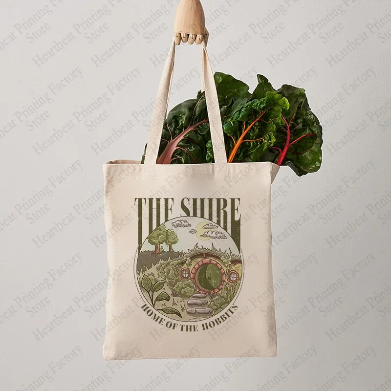 sac fourre-tout à motif shire, sacs à bandoulière en toile pour voyage, trajet quotidien, sac de courses réutilisable pour femmes, meilleur cadeau pour les amateurs de mouvements