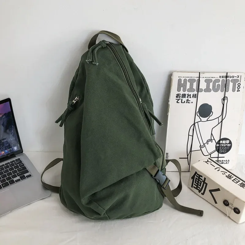sac à dos de couleur unie pour femmes 2026 en toile lavée, pour adolescentes, filles, sacs d'école, sacs de voyage, sac à dos pour hommes, grande capacité, sac de jour