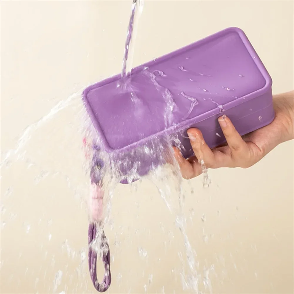 sac en silicone couleur bonbon, sac de maquillage, sac à cosmétiques, pochette de rouge à lèvres en silicone pour organisateur d'utilisation quotidienne