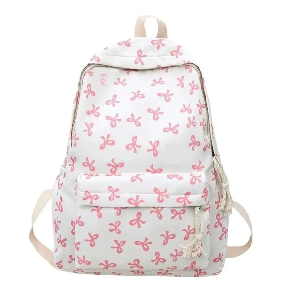 sac à dos pour filles avec nœud, grande capacité, décontracté, idéal pour les voyages, sac à dos multifonctionnel tendance pour l'école, pour enfants, utilisation quotidienne printemps-été.