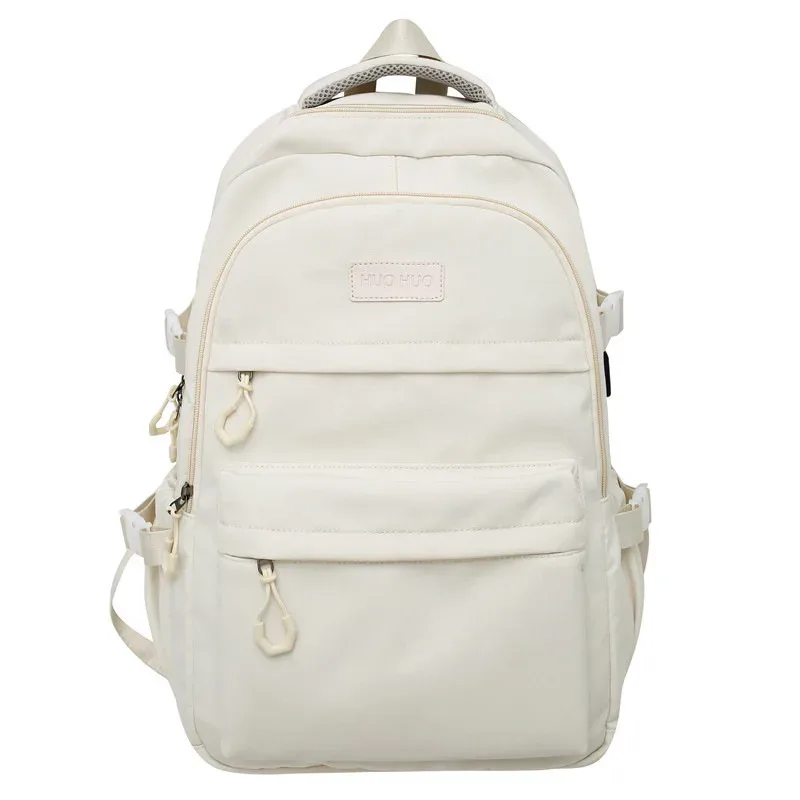 sac à dos de couleur unie de grande capacité pour lycéens, sac à dos de voyage noir simple pour collégiens, nouveauté 2026