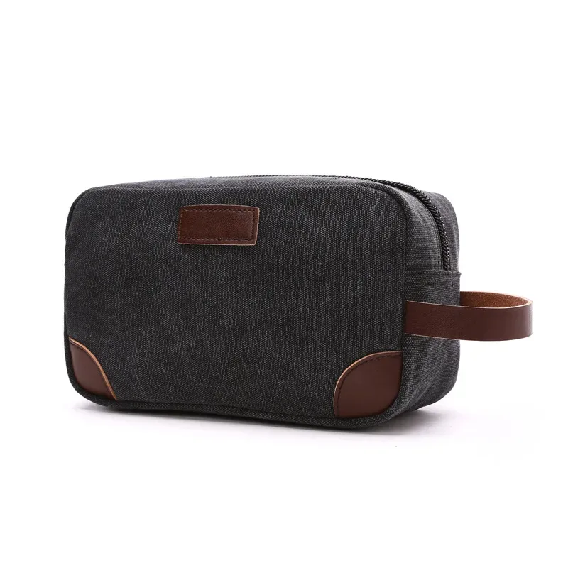 trousse de toilette de voyage en toile pour hommes et femmes, trousse de maquillage cosmétique, nécessaire de beauté, kit dopp étanche, sac à main organisateur de rasage