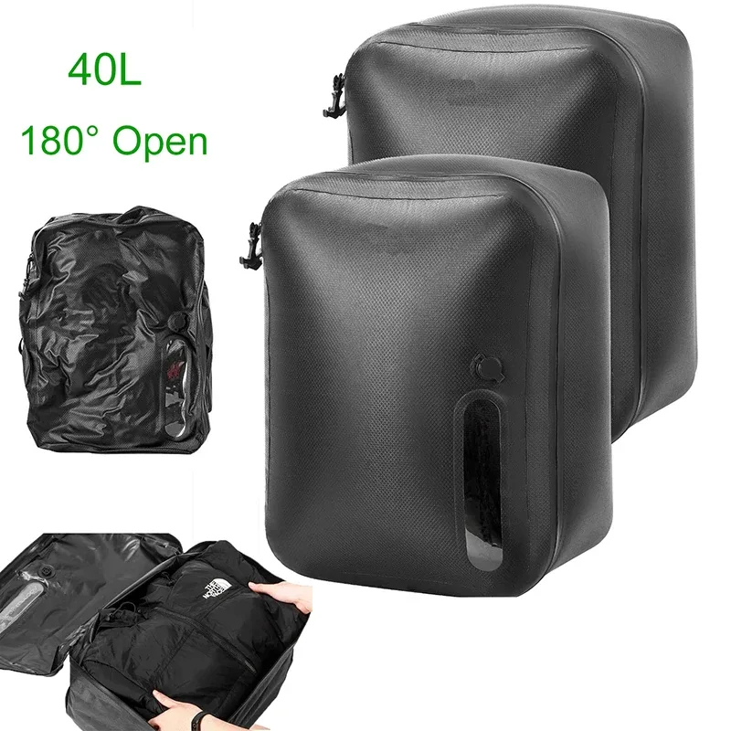 180 °   sacs sous vide ouverts pour voyage, sacs de compression peu encombrants 40l pour bagages, valise, sac à dos, rangement à domicile, étanche