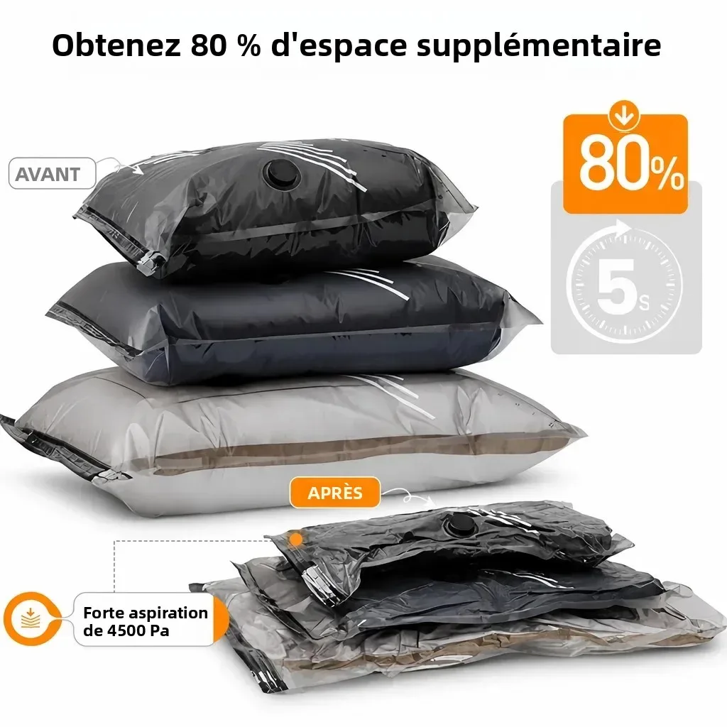 sacs vide compression valise voyage pompe electrique kit, 3 tailles bagages vetements armoire placard organisa