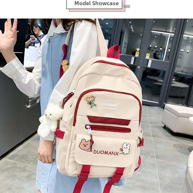 sac à dos simple grande capacité pour lycéens, sac à double bandoulière pour collégiens, petit public du collège, école primaire