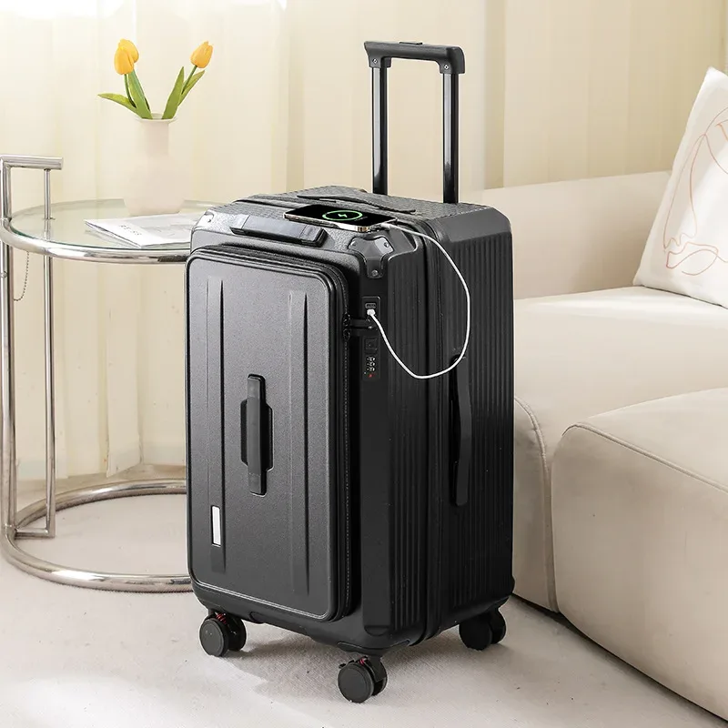 bagage extensible, boîtier de chariot épais de grande capacité, valise de voyage de 24 pouces, bagage avec serrure à combinaison, robuste et du
