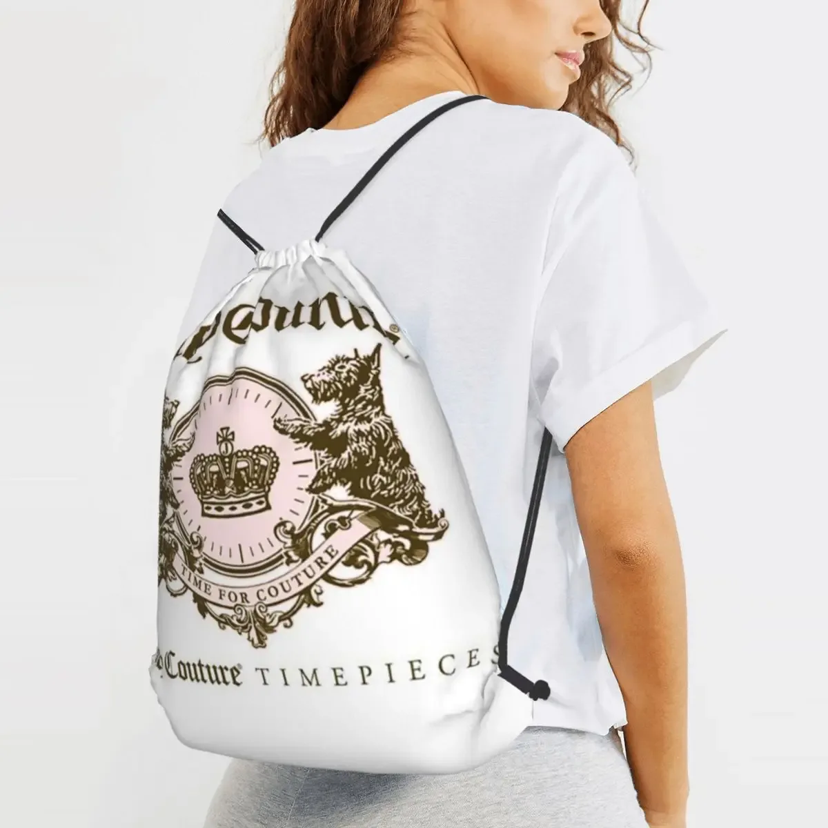 sacs à dos classiques juicy couture, sac de sport portable avec cordon de serrage, sacs à livres pour homme et femme, pour l'école