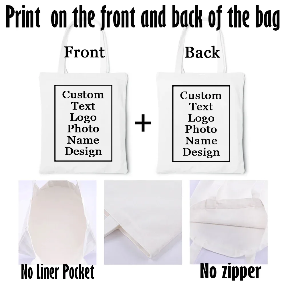 sac fourre-tout personnalisé avec nom et logo imprimé, sac à main de grande capacité pour dames, pochette de shopping pour mariage, sacs de livre cadeaux