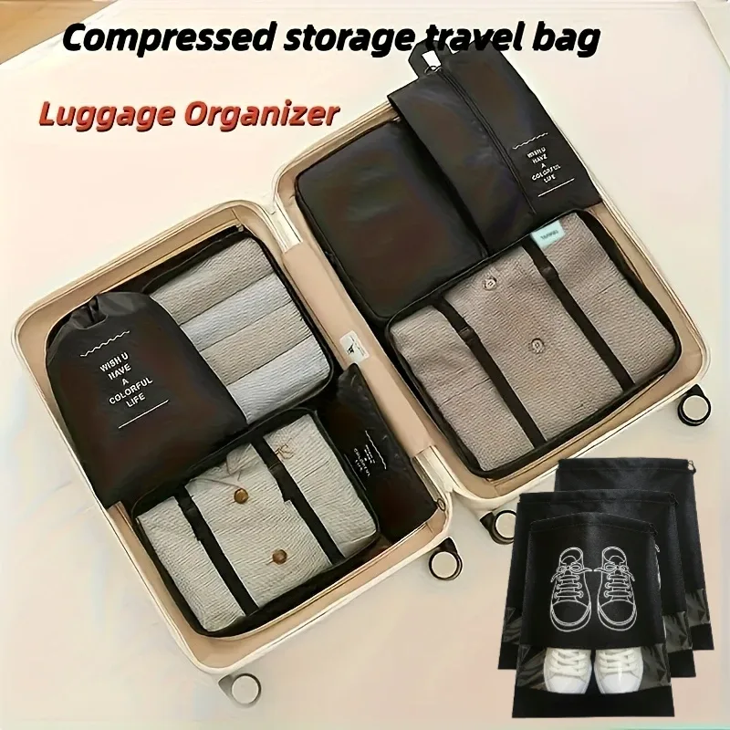 【 ensemble de 10 pièces 】 ensemble de cubes de rangement pour voyage - sacs de tri pour le linge, sacs de rangement pour le voyage