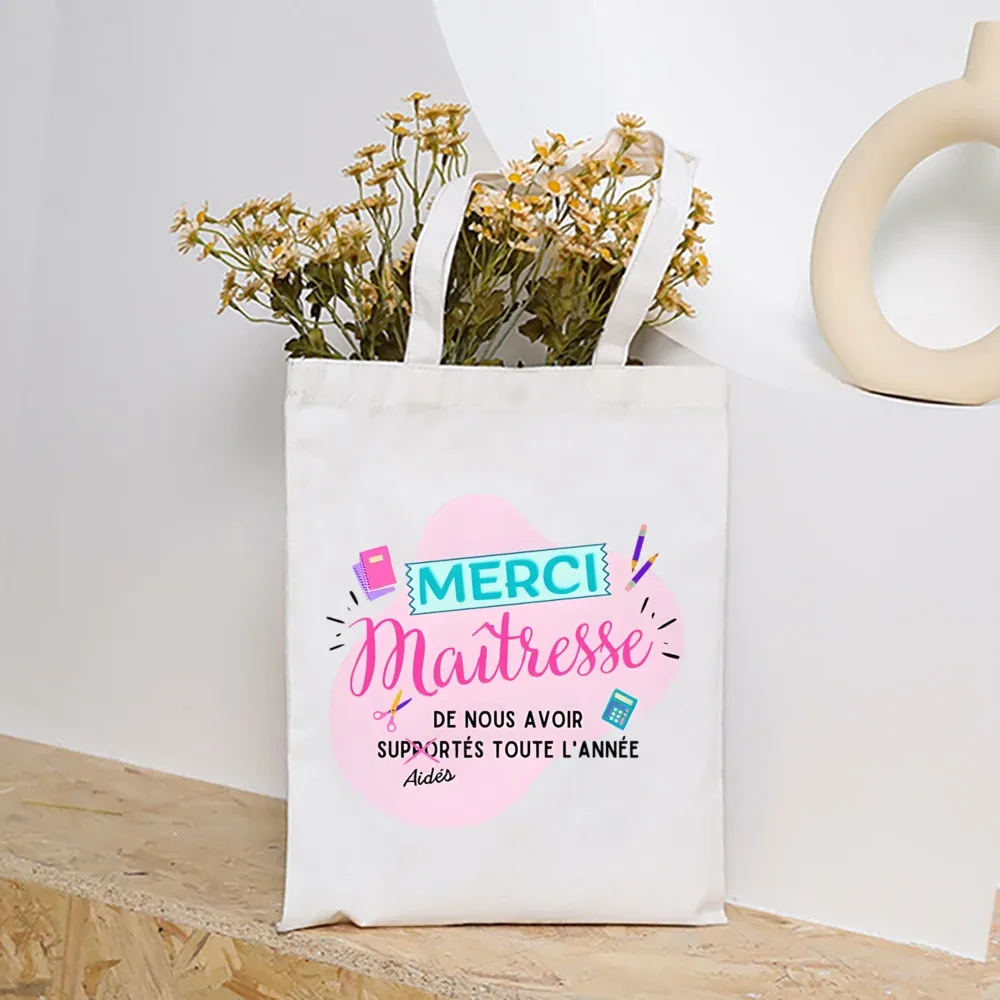 merci maîtresse femmes sacs à main mode toile sac à bandoulière grande capacité sacs fin de l'école année cadeau entreprise