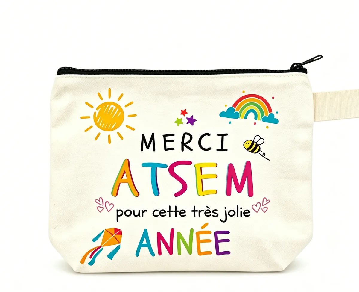 sac cosmétique au design atsem inspiré de l'école française - portefeuille durable en polyester avec pochette inspirée de l'école française