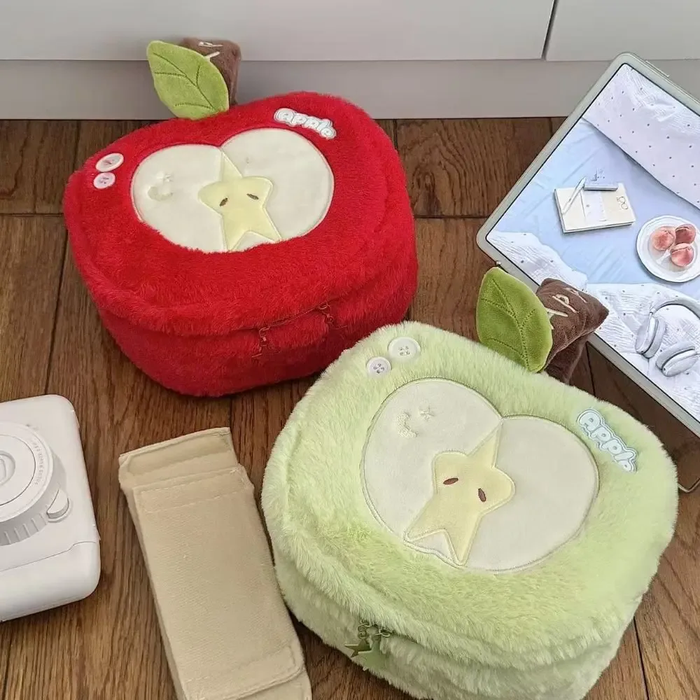 trousse de maquillage portable, trousse de toilette en forme de pomme de grande capacité, sac de rangement de séparation pour cosmétiques